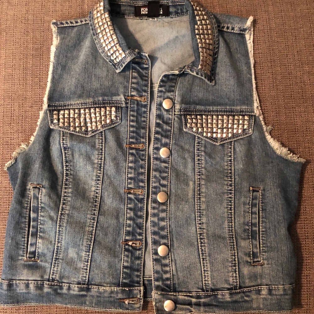 Studded Denim Vest